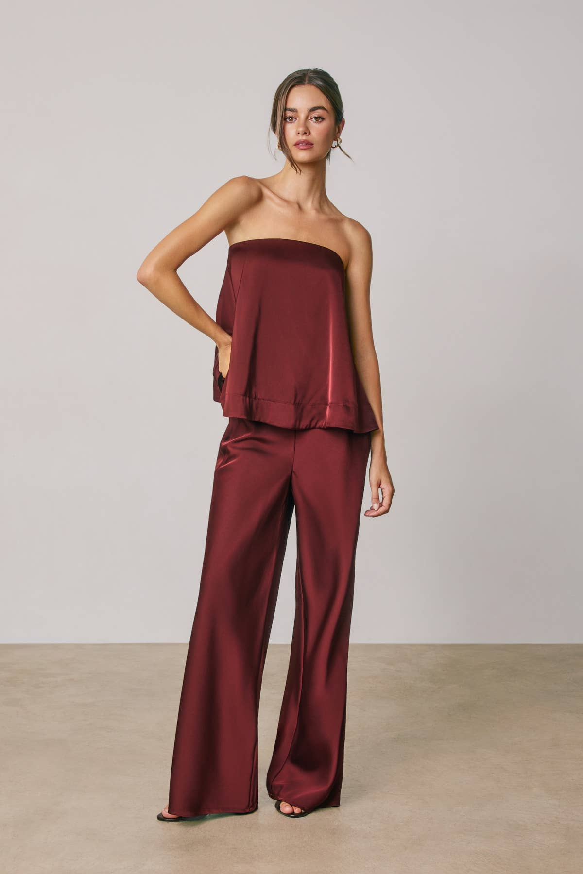 Dress Forum - Satin Strapless Bow Back Top: MIDNIGHT NAVY / S-M-L(2-2-2)