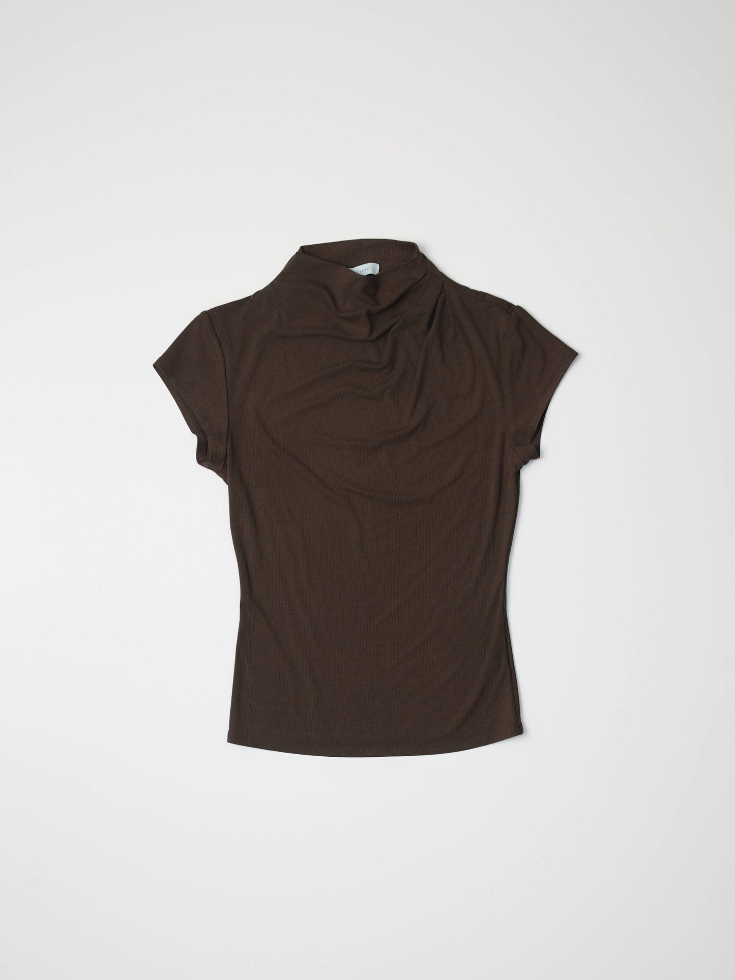 MOD REF - The Marissa Top | Cap Sleeve Mock Cowl Neck Top: CHARCOAL / SMALL