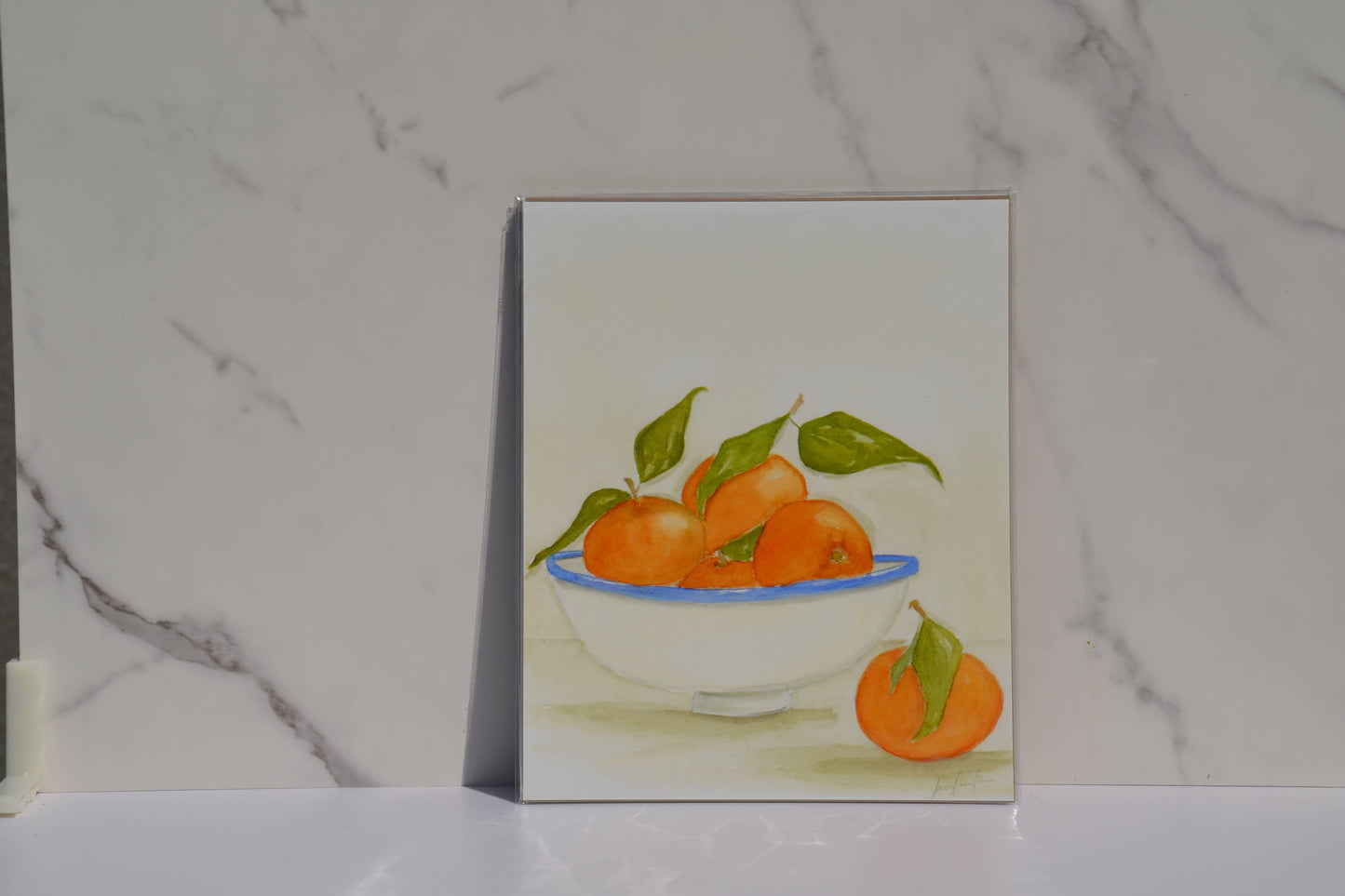 Bear on Paper - Orange Bowl Art Print