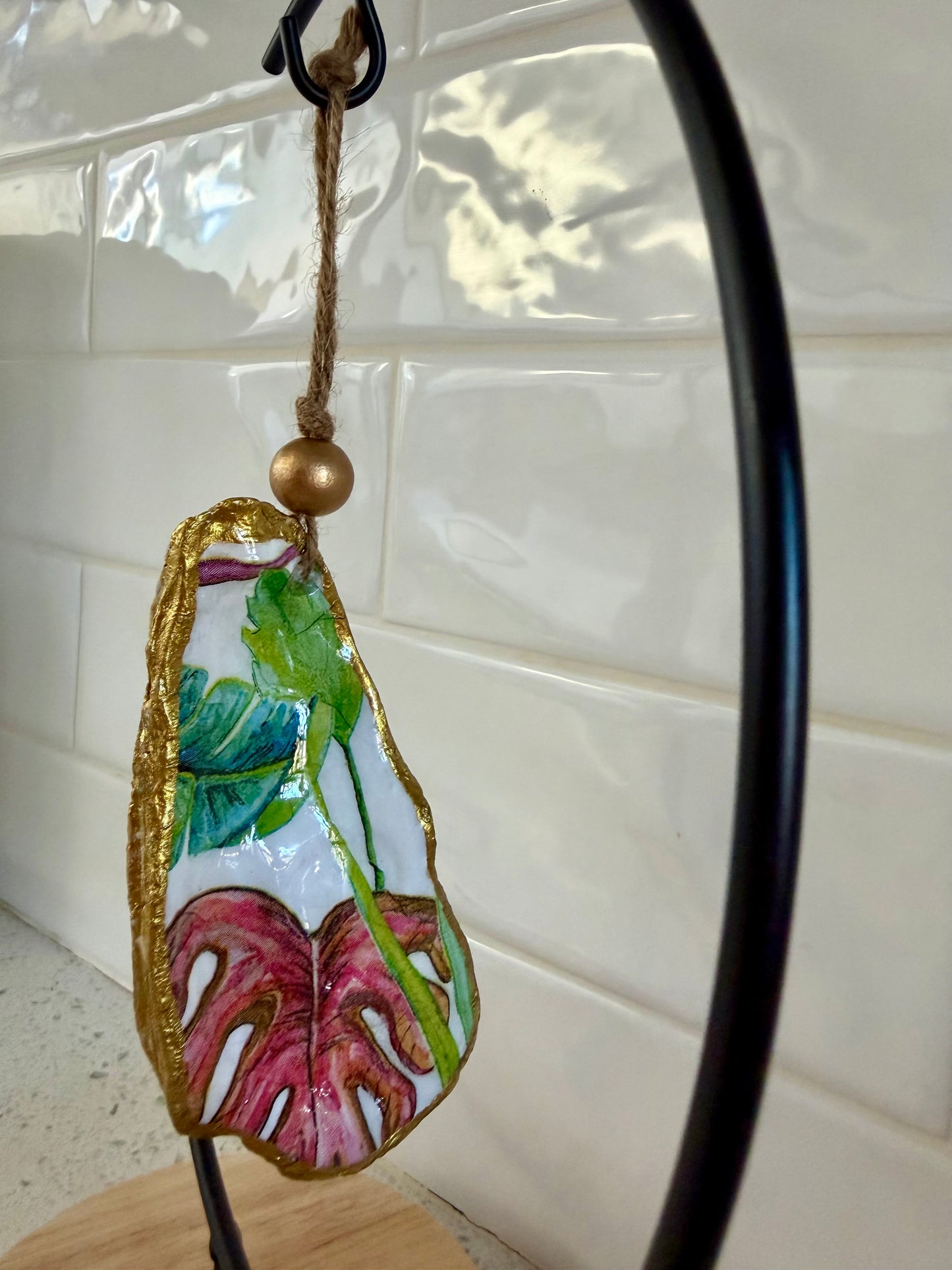 Hand-Painted Oyster Shell Christmas Ornaments