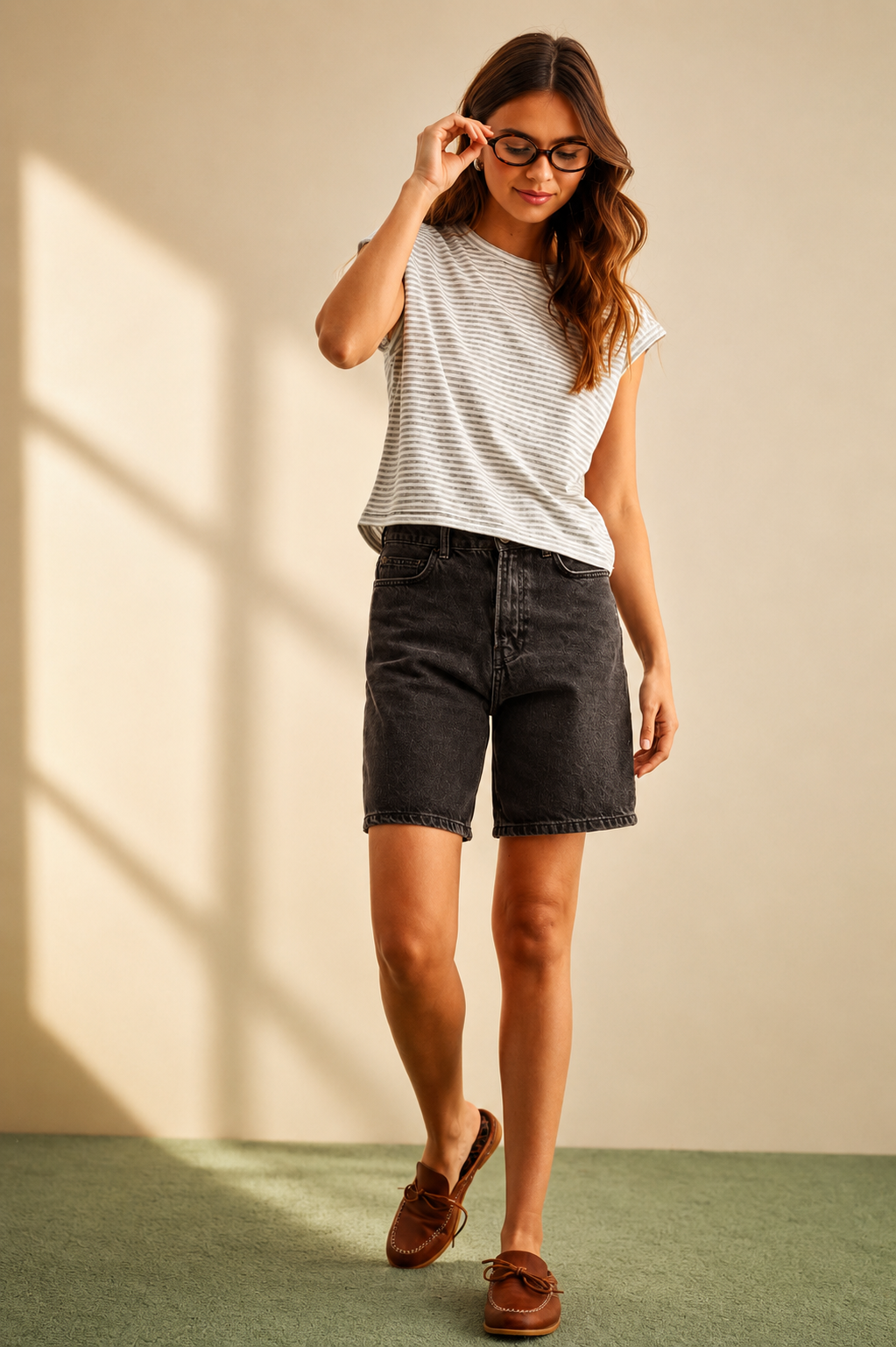 STRIPE SLUB TOP: BLACK/WHITE