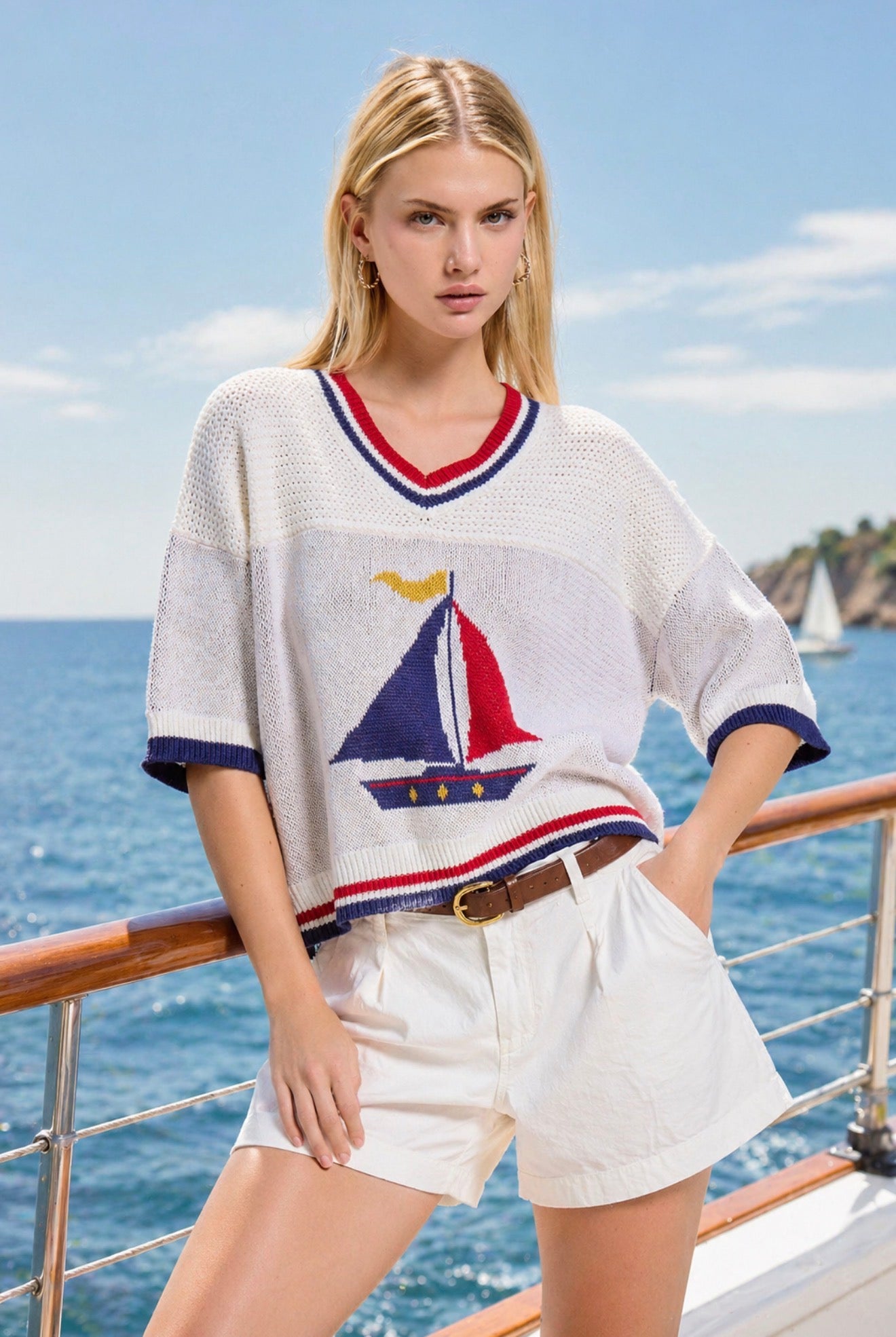 Sailing V neck