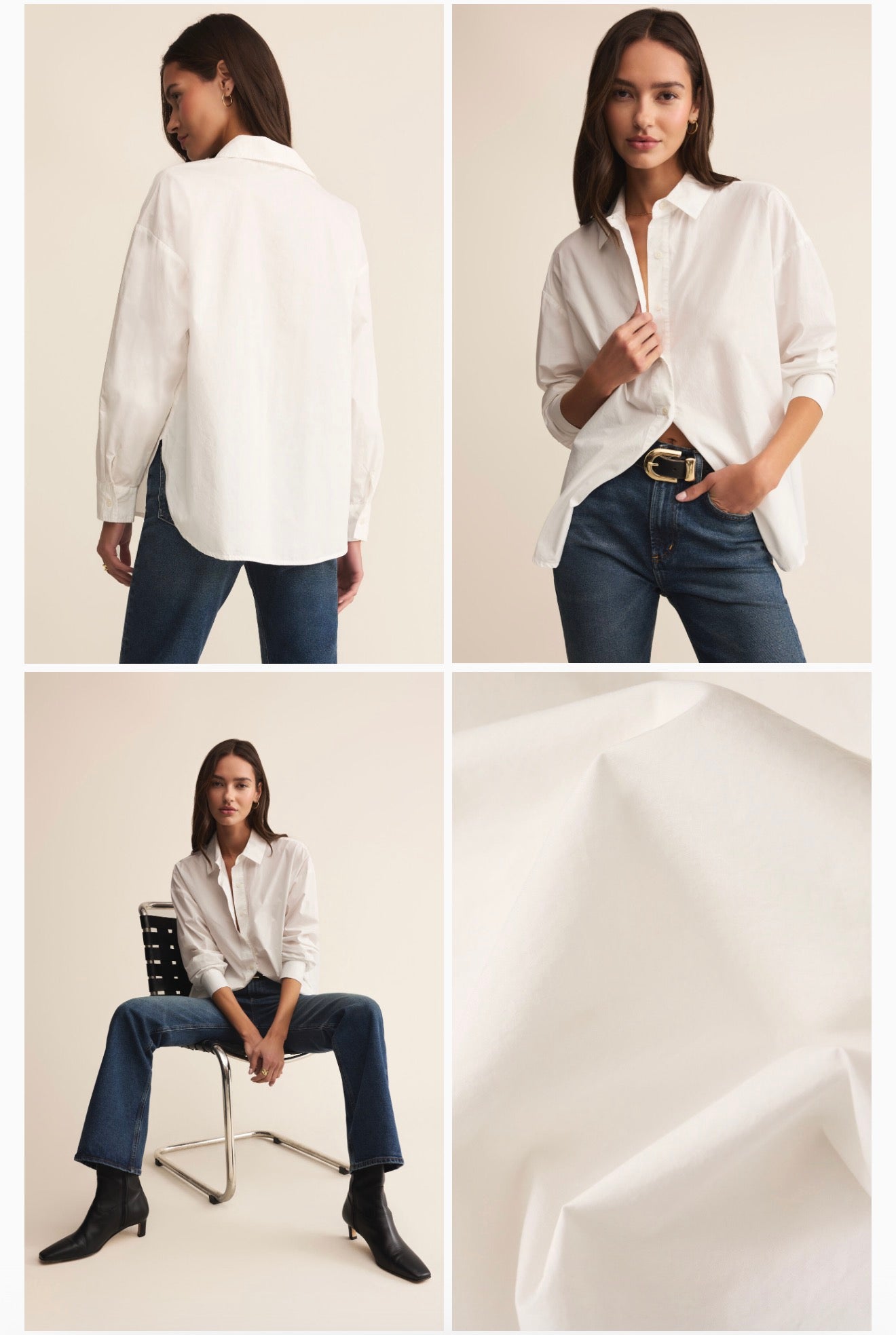 ELEVATED POPLIN BUTTON UP TOP