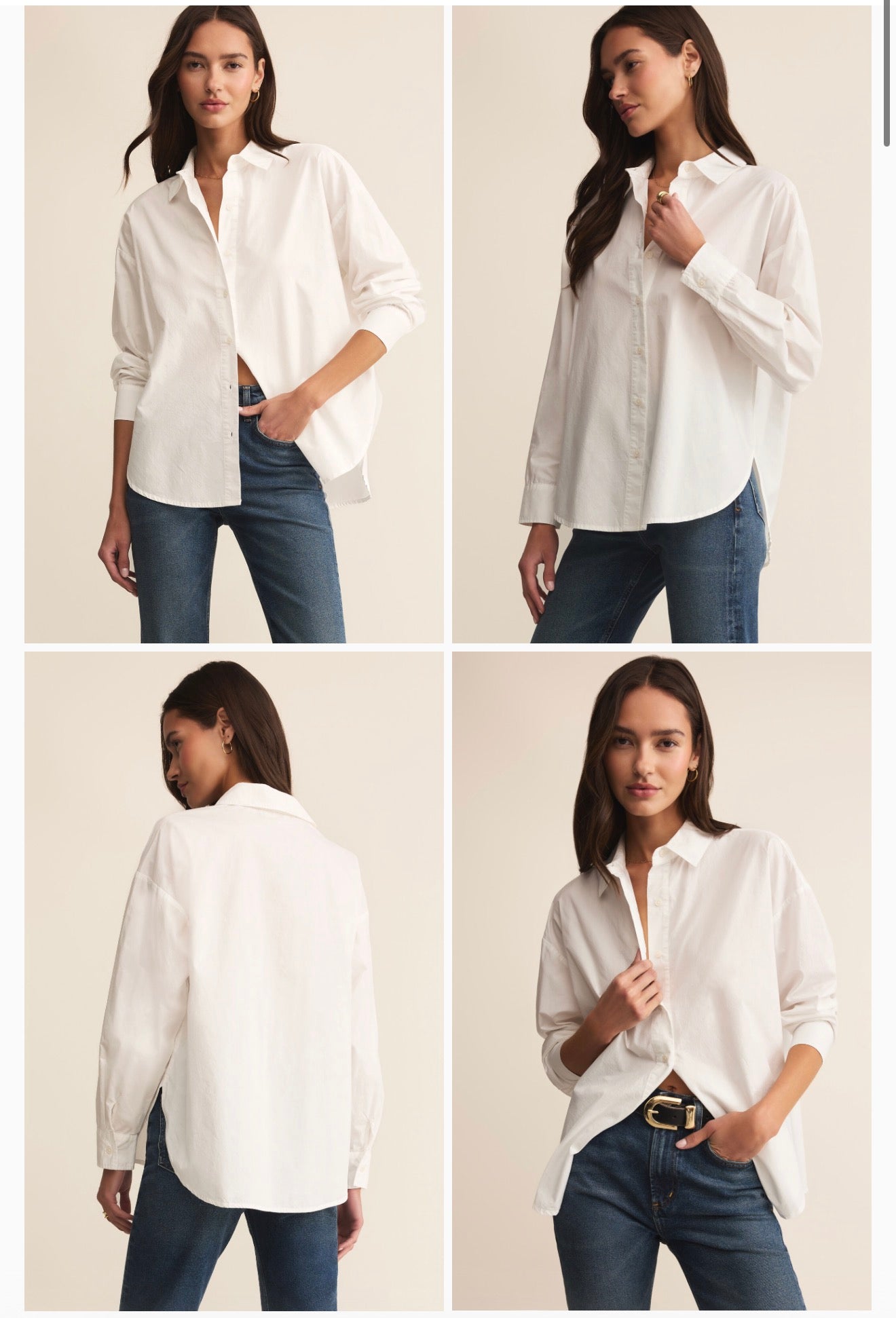 ELEVATED POPLIN BUTTON UP TOP