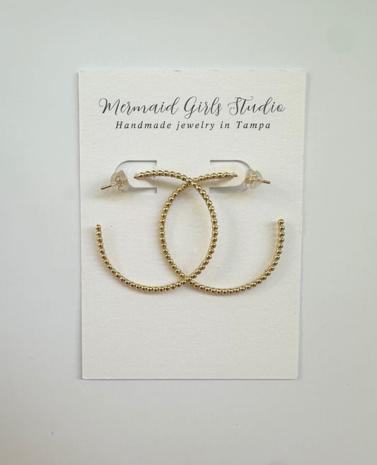 Gold-filled Ball Hoop Earrings