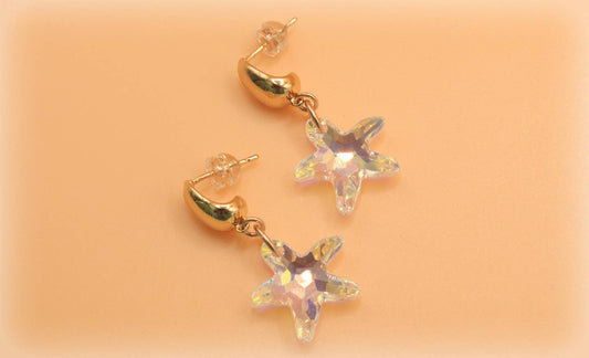 Starfish hoop earrings