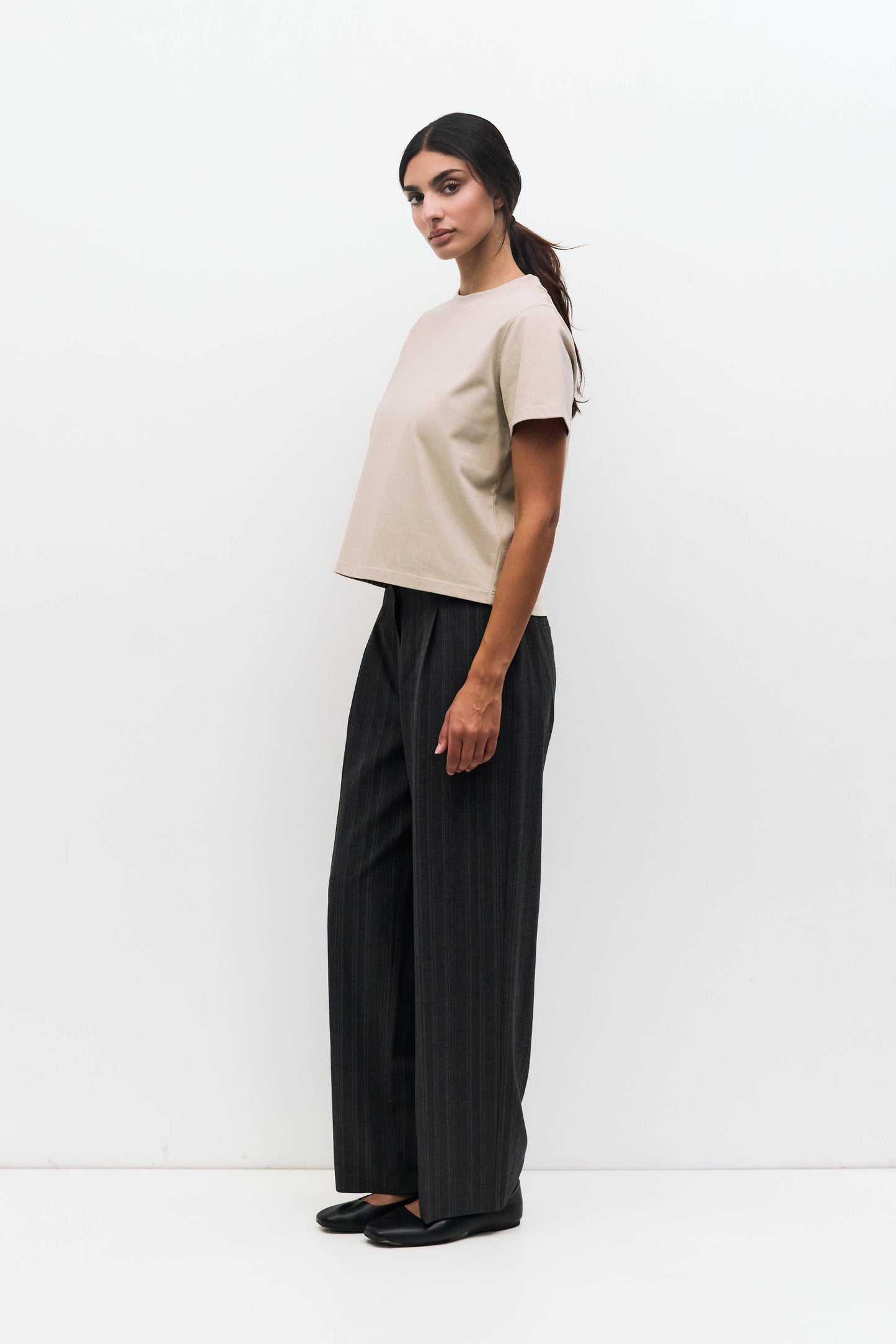 MOD REF - The Lanie Top | Women's Heavyweight Cotton T-Shirt: WHITE / SMALL