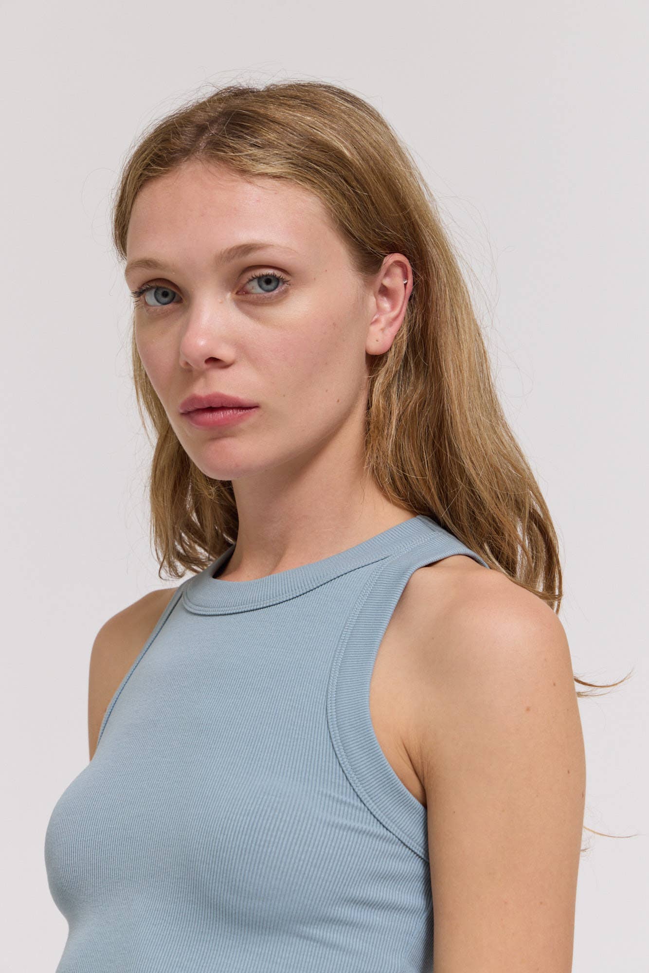 JERSEY TANK: PALE BLUE
