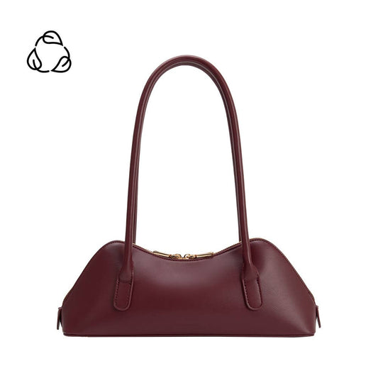 Melie Bianco - Dakota Burgundy Recycled Vegan Leather Shoulder Bag
