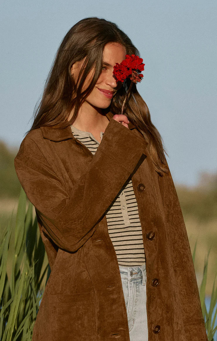 Decker Suede Coat (Brown)