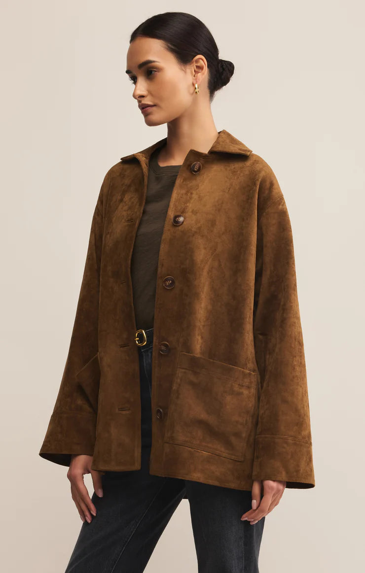 Decker Suede Coat (Brown)
