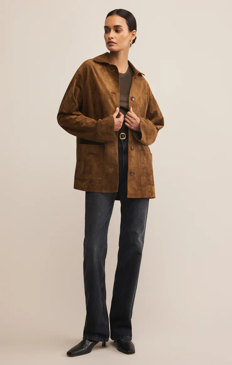 Decker Suede Coat (Brown)