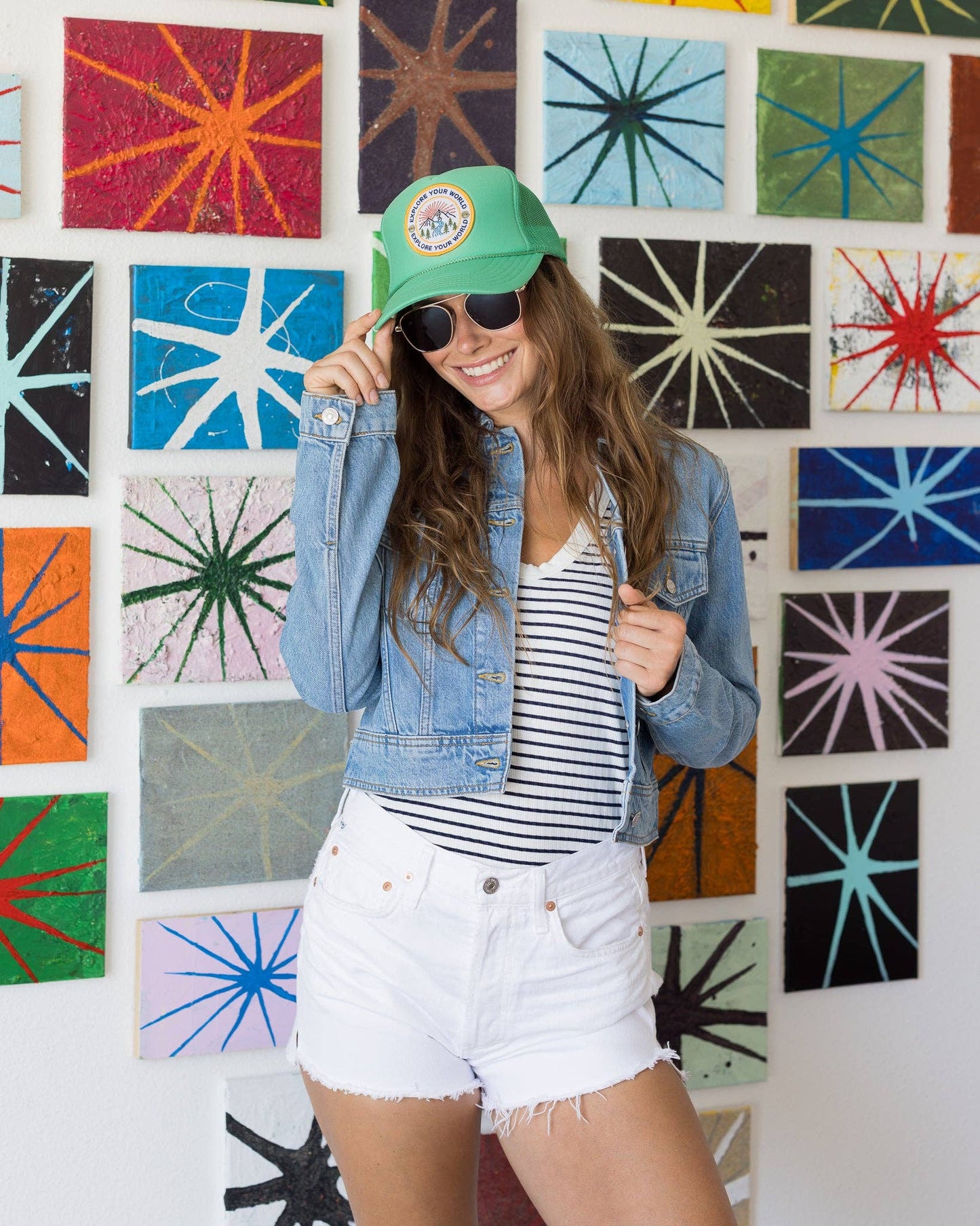 Explore Your World Trucker Hat (green)