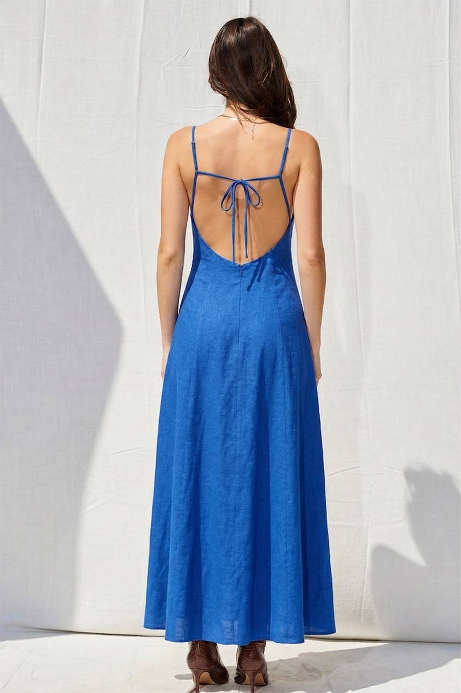 Capri Open Back Maxi Dress: COBALT