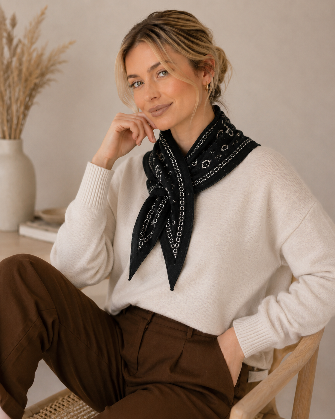 triangular bandana Bordeaux