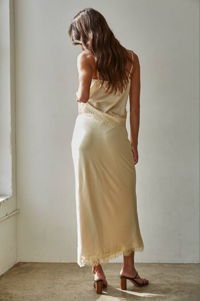 Satin Cami Top: Creamy Butter