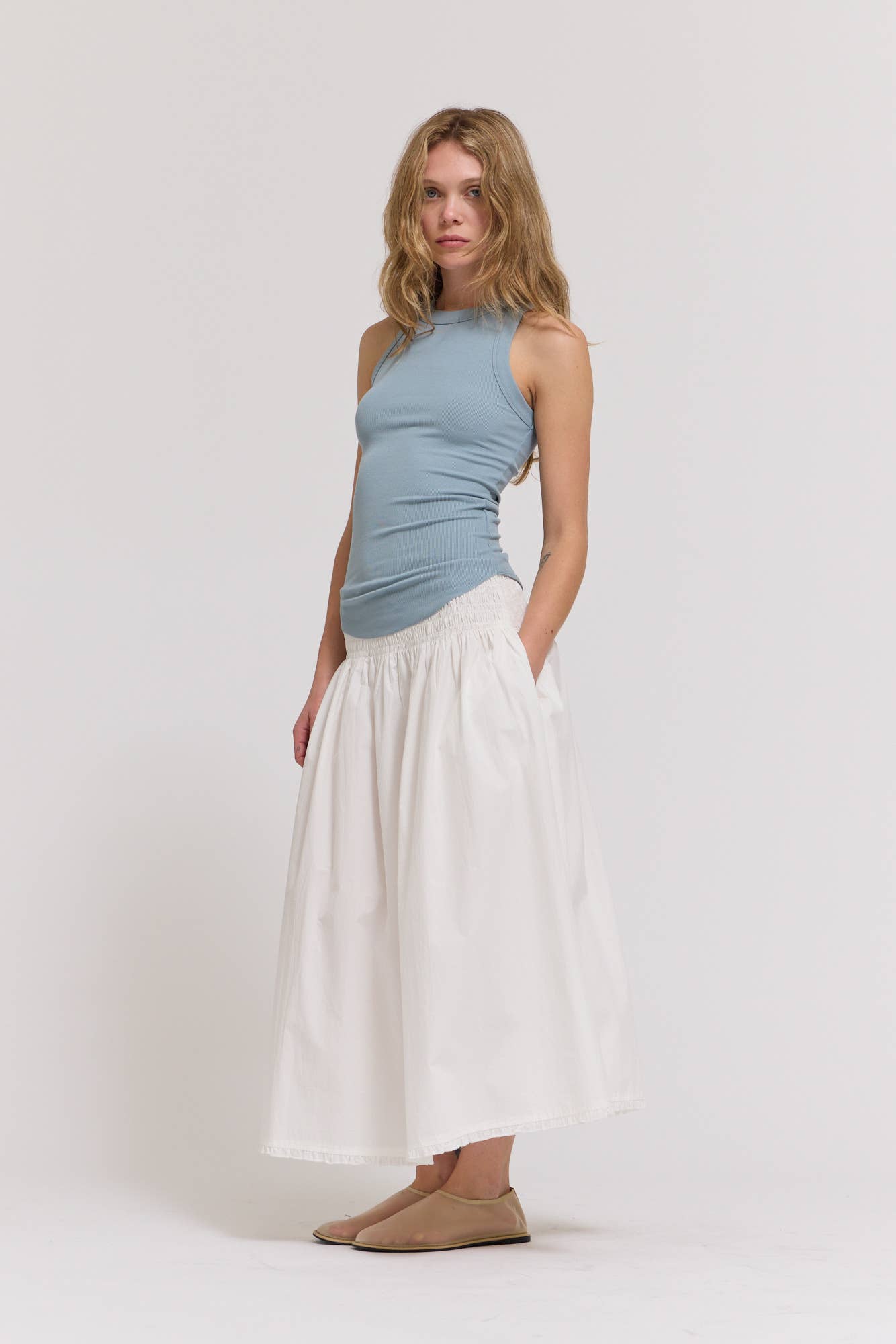 JERSEY TANK: PALE BLUE