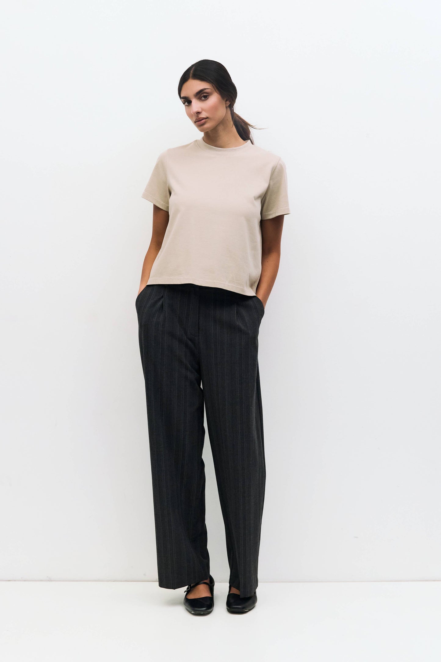 MOD REF - The Lanie Top | Women's Heavyweight Cotton T-Shirt: WHITE / LARGE