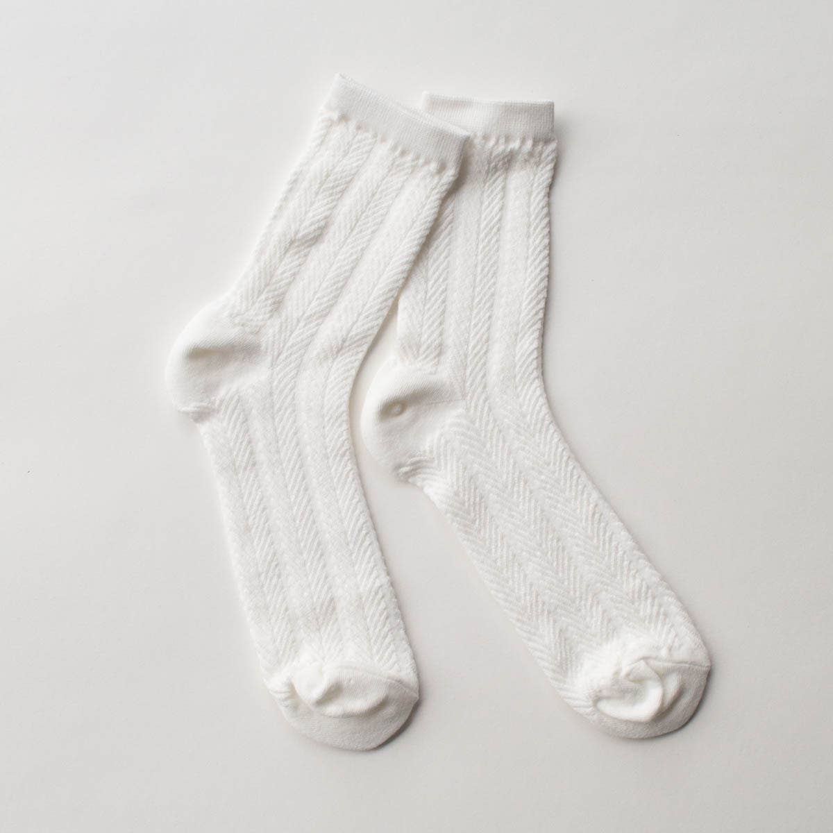ZigZag Socks: Ivory